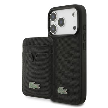 Funda MagSafe y tarjetero magnético iPhone 17 Pro Lacoste Iconic Petit Pique - Negro