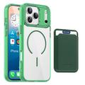 Funda MagSafe con tarjetero para iPhone 17 Pro - Verde / Transparente