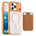 Funda MagSafe con tarjetero para iPhone 17 Pro - Naranja / Transparente