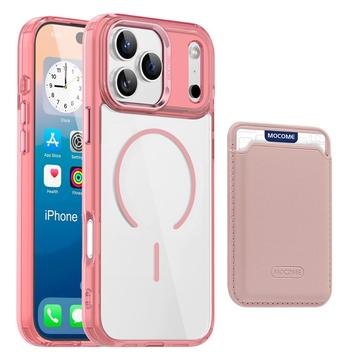 Funda MagSafe con tarjetero para iPhone 17 Pro - Rosa / Transparente