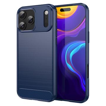 Carcasa de TPU Brushed para iPhone 17 Pro Max - Fibra de Carbono - Negro - Azul