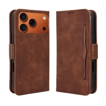 Funda tipo billetera con tarjetero para iPhone 17 Pro Max - Marrón