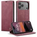 Funda Caseme Serie 013 para iPhone 17 Pro Max - Estilo Cartera - Vino Tinto