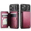Funda iPhone 17 Pro Max Caseme C22 RFID Card Wallet - Rojo