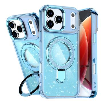 Funda híbrida con soporte para iPhone 17 Pro Max Glitter - Compatible con MagSafe - Azul