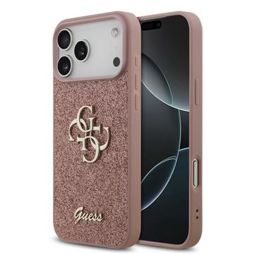 Carcasa Guess Fixed Glitter 4G Metal Logo para iPhone 17 Pro Max - Rosa