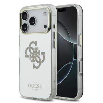 Funda híbrida iPhone 17 Pro Max Guess Mirror 4G Glitter Logo - Compatible con MagSafe - Dorada