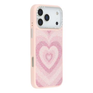iPhone 17 Pro Max Jaucase Funda Híbrida Magnética con Diseño de Corazón - Rosa