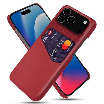 Carcasa con Ranura para Tarjeta KSQ para iPhone 17 Pro Max - Rojo
