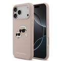 Funda MagSafe de silicona líquida Karl Lagerfeld Double Heads para iPhone 17 Pro Max - Rosa