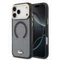 Funda híbrida Lacoste Frosted Finish Gold Logo para iPhone 17 Pro Max - Compatible con MagSafe - Negro