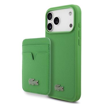 Funda MagSafe y tarjetero magnético Lacoste Iconic Petit Pique para iPhone 17 Pro Max - Verde
