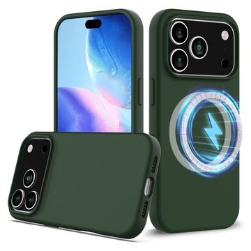 Funda de Silicona Líquida para iPhone 17 Pro Max - Compatible con MagSafe - Verde Oscuro
