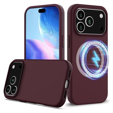 Funda de Silicona Líquida para iPhone 17 Pro Max - Compatible con MagSafe - Vino Tinto