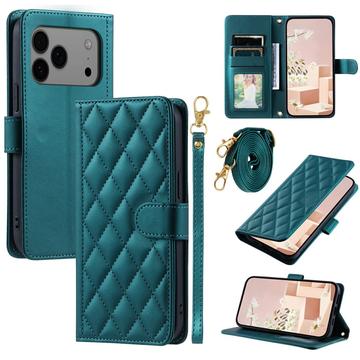 Funda acolchada de lujo para iPhone 17 Pro Max - Estilo Cartera - Verde
