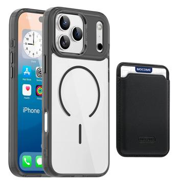 Funda MagSafe con tarjetero para iPhone 17 Pro Max - Negro / Transparente