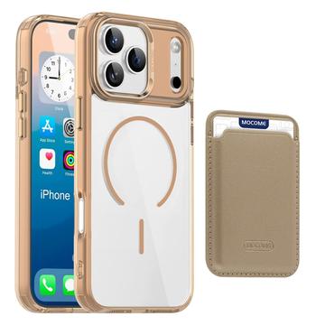 Funda MagSafe con tarjetero para iPhone 17 Pro Max - Oro Desierto / Transparente