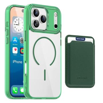 Funda MagSafe con tarjetero para iPhone 17 Pro Max - Verde / Transparente