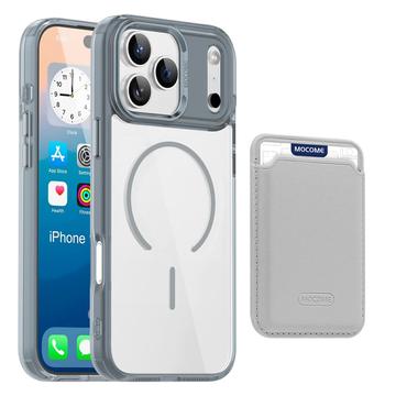 Funda MagSafe con tarjetero para iPhone 17 Pro Max - Gris / Transparente