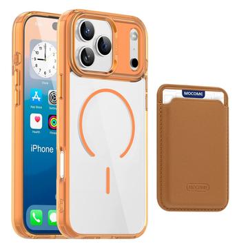 Funda MagSafe con tarjetero para iPhone 17 Pro Max - Naranja / Transparente