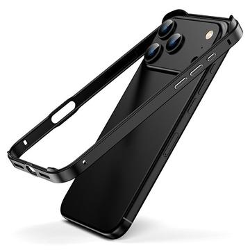 iPhone 17 Pro Max Bumper de metal con bordes elevados - Negro