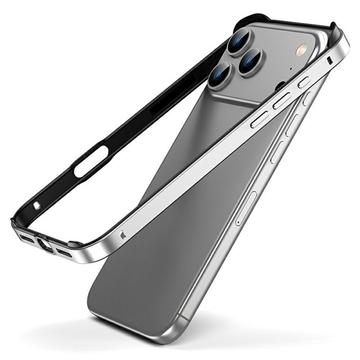 iPhone 17 Pro Max Bumper de metal con bordes elevados - Plata