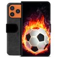 Funda Cartera Premium para iPhone 17 Pro Max - Pelota de Fútbol en Llamas