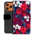 Funda Cartera Premium para iPhone 17 Pro Max - Flores Vintage