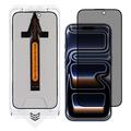 iPhone 17 Pro Max Privacy Protector de pantalla de vidrio templado con herramienta de instalación - 9H - Black Edge