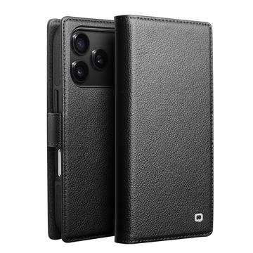 Funda de piel iPhone 17 Pro Max Qialino 2 en 1 desmontable para cartera - Compatible con MagSafe - Negro