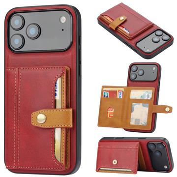 Funda con Cartera Retro Style para iPhone 17 Pro Max - Rojo