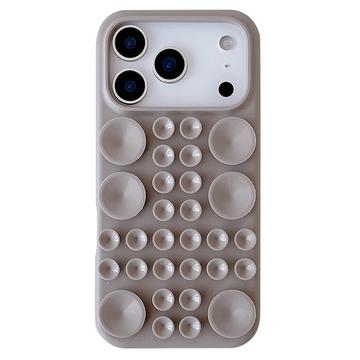 Funda de silicona con ventosa para iPhone 17 Pro Max - Gris titanio