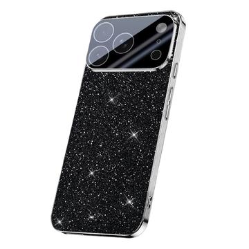 Funda híbrida con purpurina brillante para iPhone 17 Pro Max - Negra