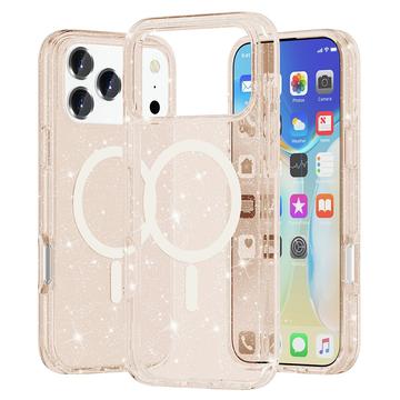 Funda Híbrida Stylish Glitter Series para iPhone 17 Pro Max - Compatible con MagSafe - Dorado