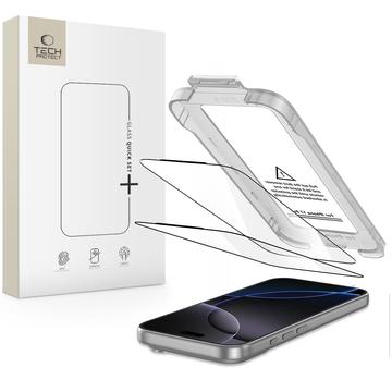 Protector de pantalla de cristal templado iPhone 17 Pro Max Tech-Protect Quick Set+ 2-Pack - Transparente