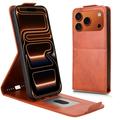 Funda abatible vertical con soporte iPhone 17 Pro Max - Marrón