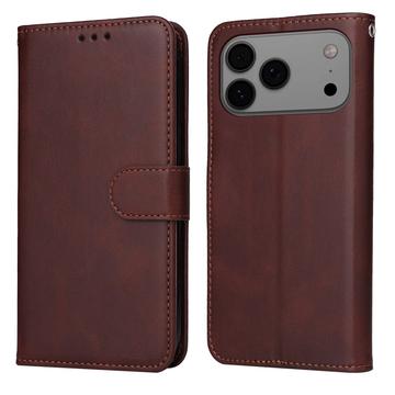 iPhone 17 Pro Max Funda de cartera con soporte - Marrón