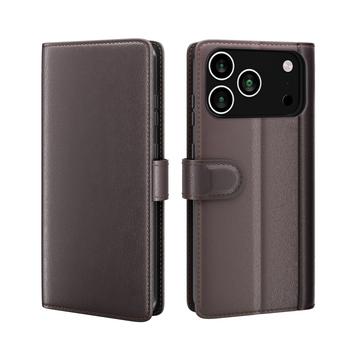 Funda de Cuero para iPhone 17 Pro Max - Estilo Cartera - Marrón