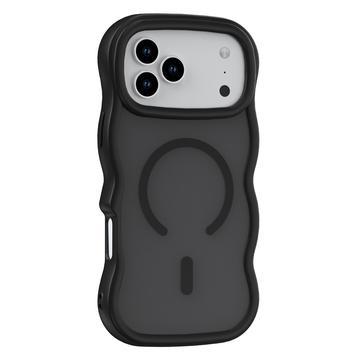Funda híbrida magnético con borde ondulado para iPhone 17 Pro Max - Negro