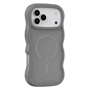Funda híbrida magnético con borde ondulado para iPhone 17 Pro Max - Gris
