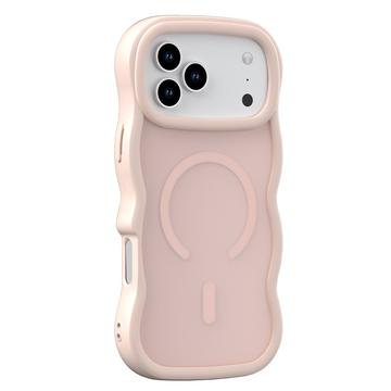 Funda híbrida magnético con borde ondulado para iPhone 17 Pro Max - Rosa