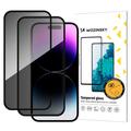 iPhone 17 Pro Max Wozinsky Super Tough Privacidad Vidrio Templado - 9H, 2 Pcs. - Borde Negro