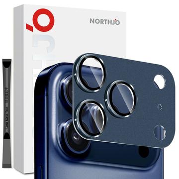 iPhone 17 Pro Northjo Protección Completa Metal Mate y Cristal Templado Protector de Lente de Cámara - Azul