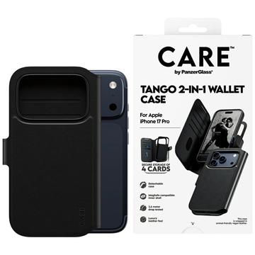 Funda de cartera 2 en 1 iPhone 17 Pro PanzerGlass Care Tango - Compatible con MagSafe - Negro