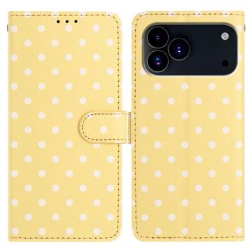 Funda Cartera con Estampado de Lunares para iPhone 17 Pro - Amarillo