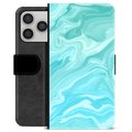 Funda Cartera Premium para iPhone 17 Pro - Mármol Azul