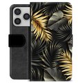 Funda Cartera Premium para iPhone 17 Pro - Hojas Doradas