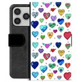 Funda Cartera Premium para iPhone 17 Pro - Corazones