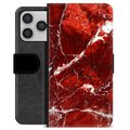 Funda Cartera Premium para iPhone 17 Pro - Mármol Rojo