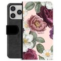 Funda Cartera Premium para iPhone 17 Pro - Flores Románticas